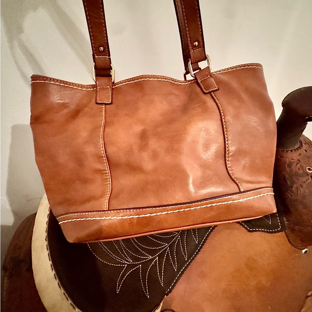 B.O.C. Brown Vegan Leather Tote Bag 
Everyday Carry EUC/Width 16/L 21 - Picture 6 of 7
